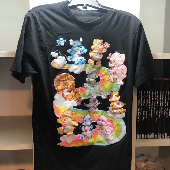 Care Bears Tops - Care Bears Black Graphic Tee with White Logo Print